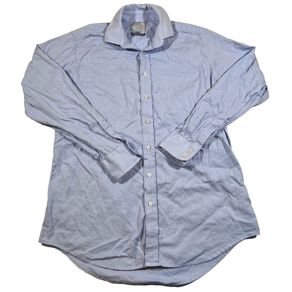 Harvie and Hudson Jermyn St. Classic Long Sleeve Button Up Dress Shirt Men's 16L